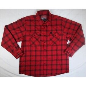 Dixxon Flannel Shirt Mens 2XL Red/Black Plaid The Stroker Long Sleeve Pearl Snap